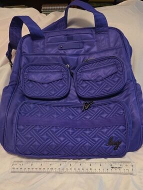 lug Purple Quilted Travel Bag with Multiple Front Pockets Puddle Jumper LE